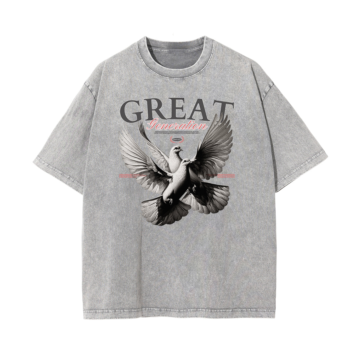 Washed Winged Monster Graphic Cotton Tee