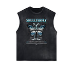 Frayed Edge Winged Monster Graphic Tank Top