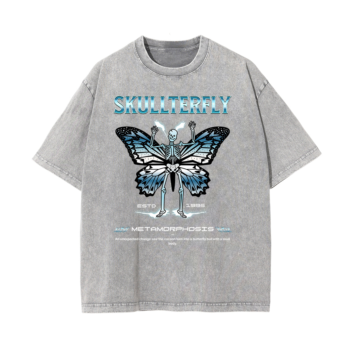 Washed Winged Monster Graphic Cotton Tee