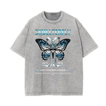 Washed Winged Monster Graphic Cotton Tee