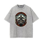 Washed Winged Monster Graphic Cotton Tee