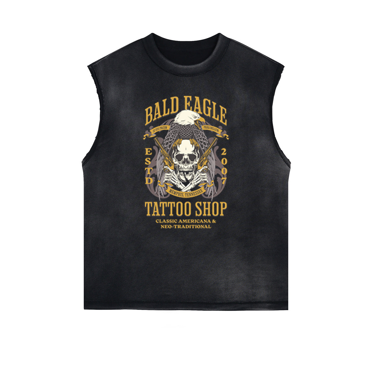 Frayed Edge Winged Monster Graphic Tank Top