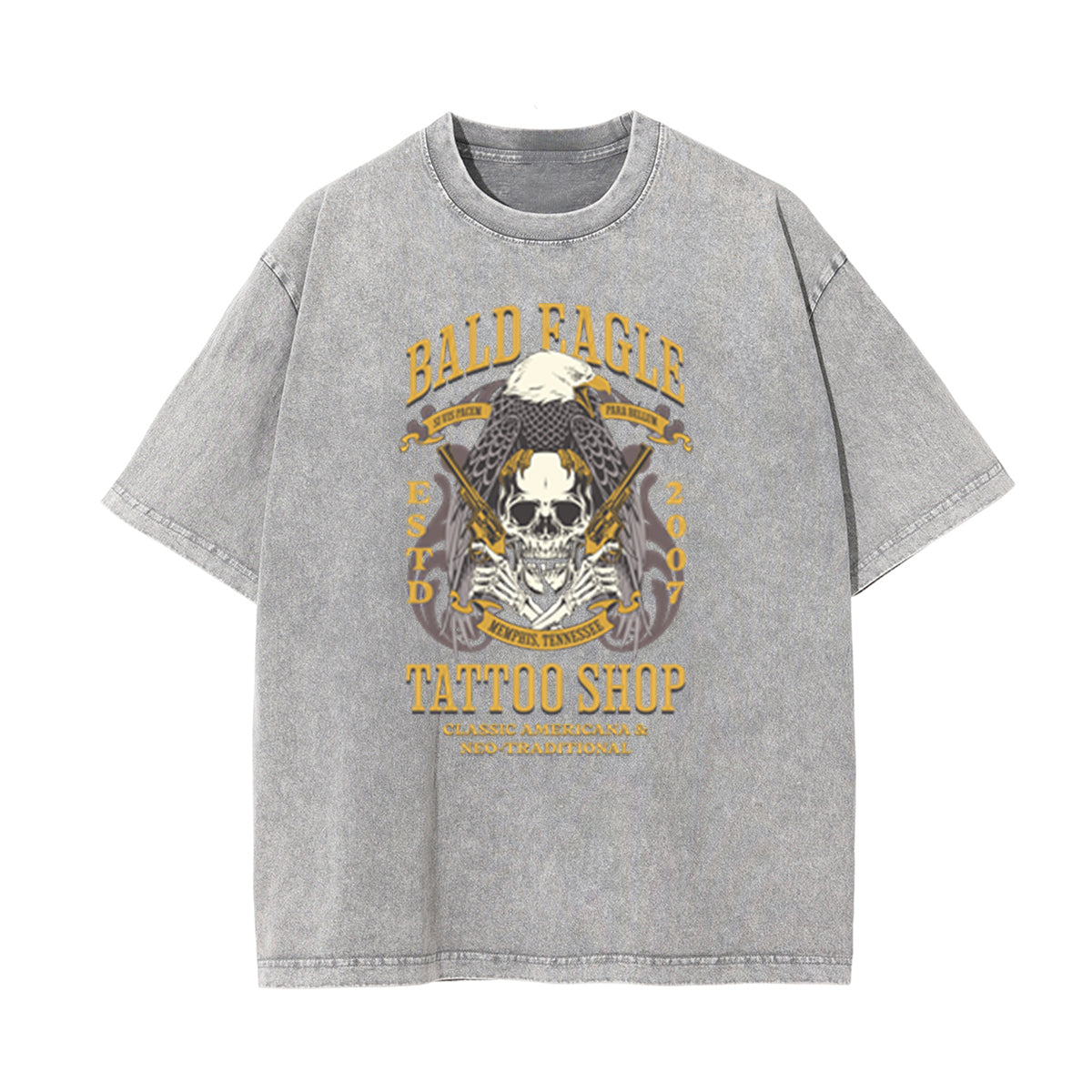 Washed Winged Monster Graphic Cotton Tee