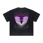 Thick Faded Winged Monster Graphic T Shirt