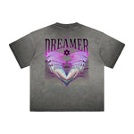 Vintage Frayed Winged Monster Pattern Tee