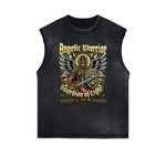 Frayed Edge Winged Monster Graphic Tank Top