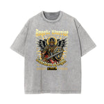Washed Winged Monster Graphic Cotton Tee