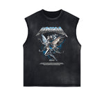 Frayed Edge Winged Monster Graphic Tank Top