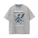 Washed Winged Monster Graphic Cotton Tee