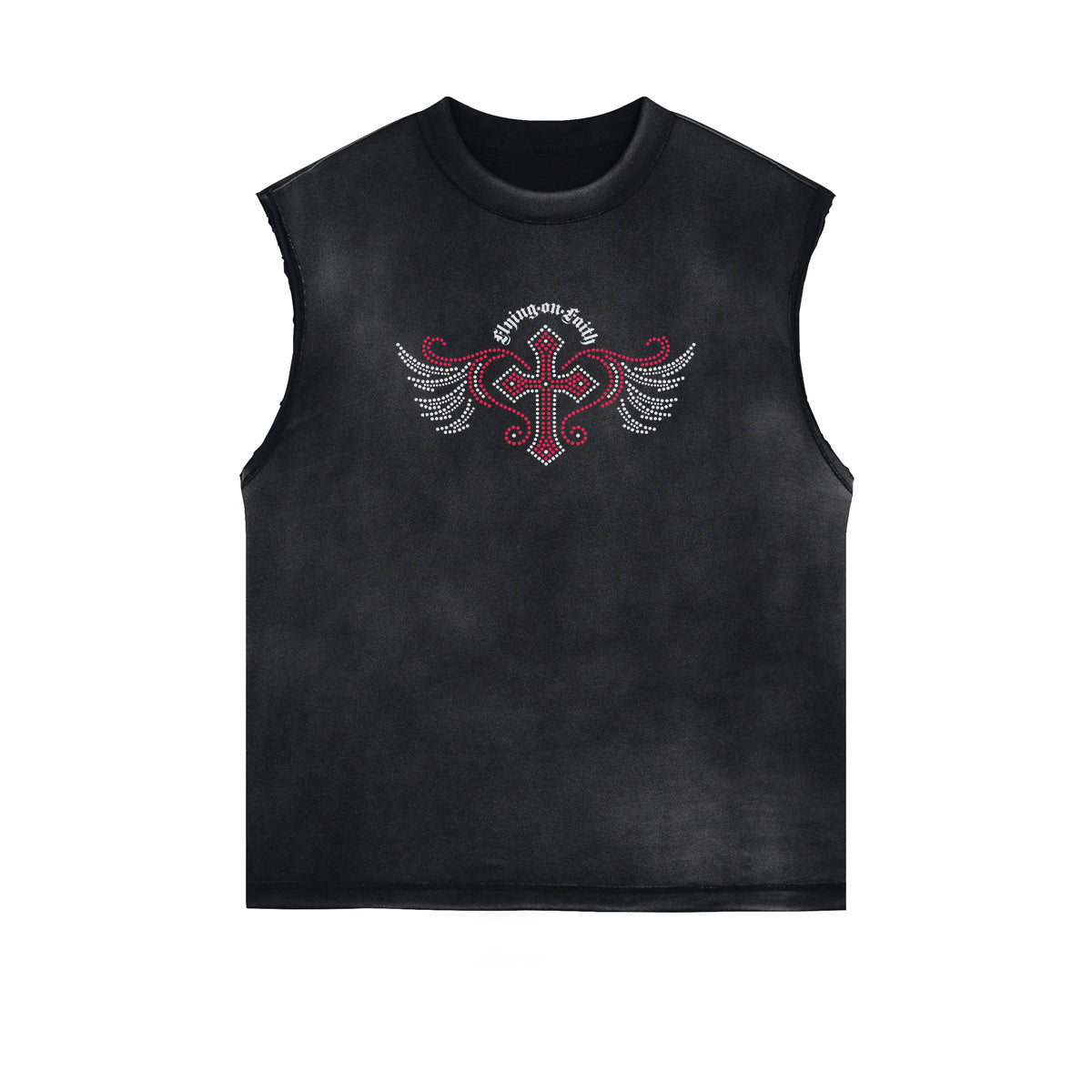Frayed Edge Winged Monster Graphic Tank Top