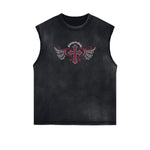 Frayed Edge Winged Monster Graphic Tank Top