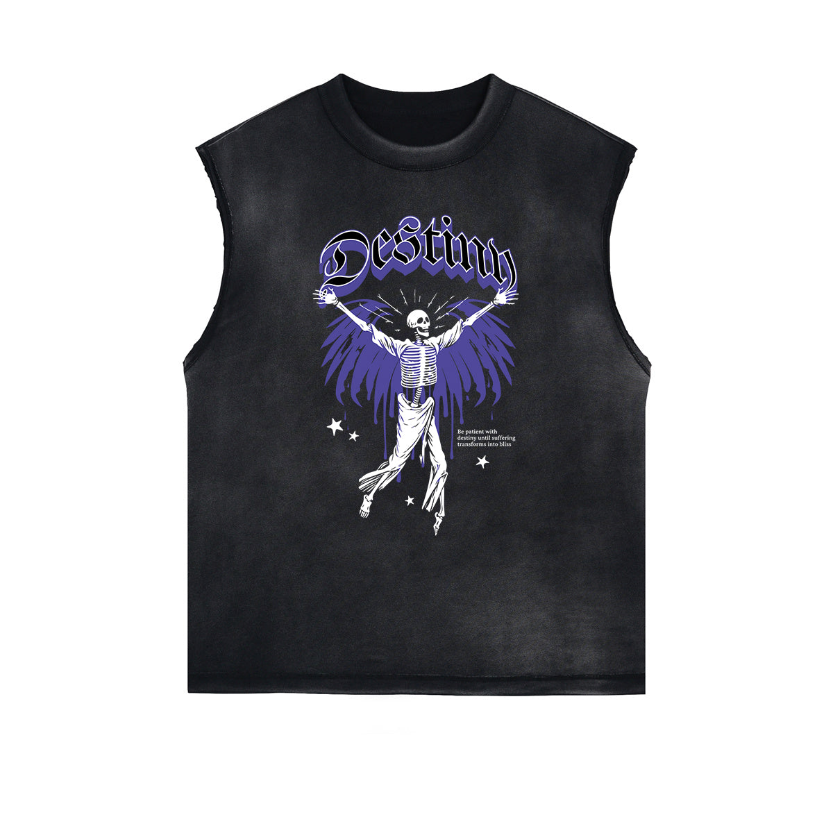 Frayed Edge Winged Monster Graphic Tank Top