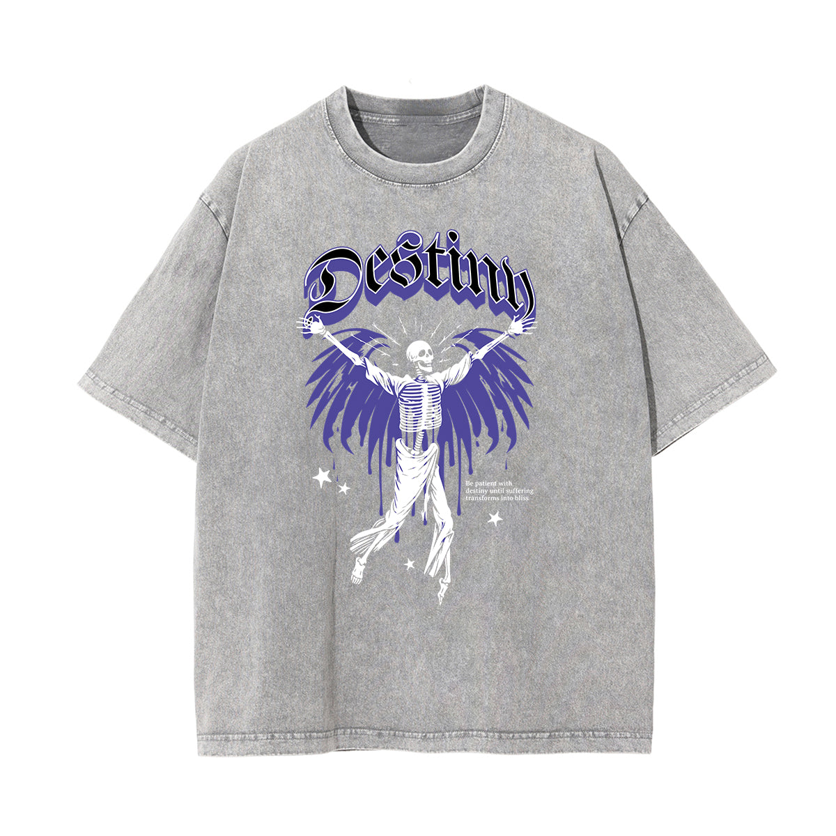 Washed Winged Monster Graphic Cotton Tee