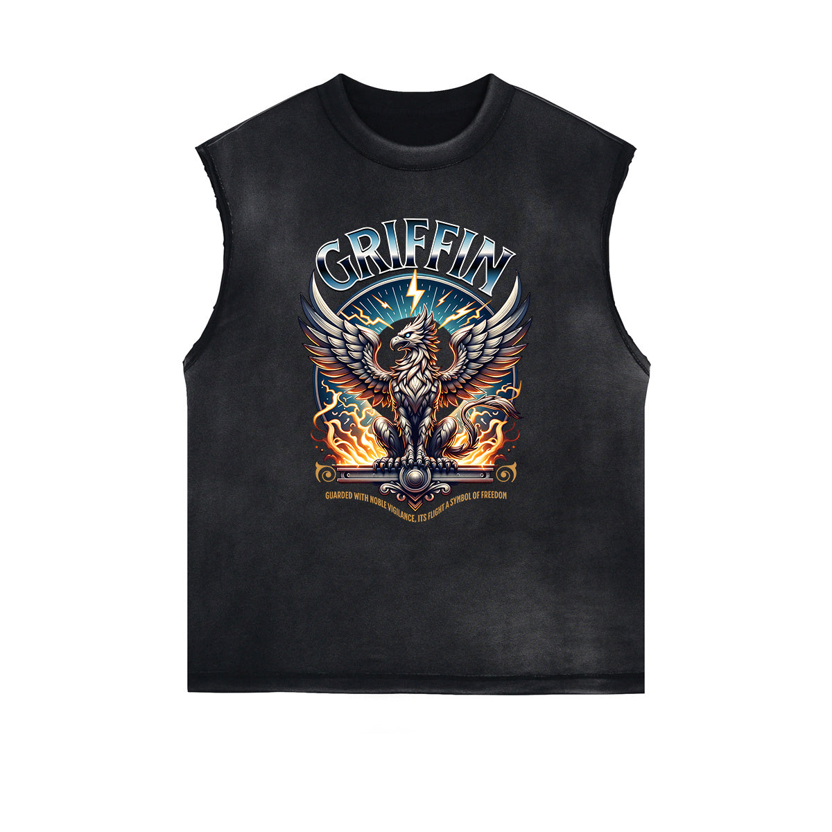 Frayed Edge Winged Monster Graphic Tank Top