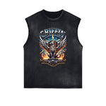 Frayed Edge Winged Monster Graphic Tank Top