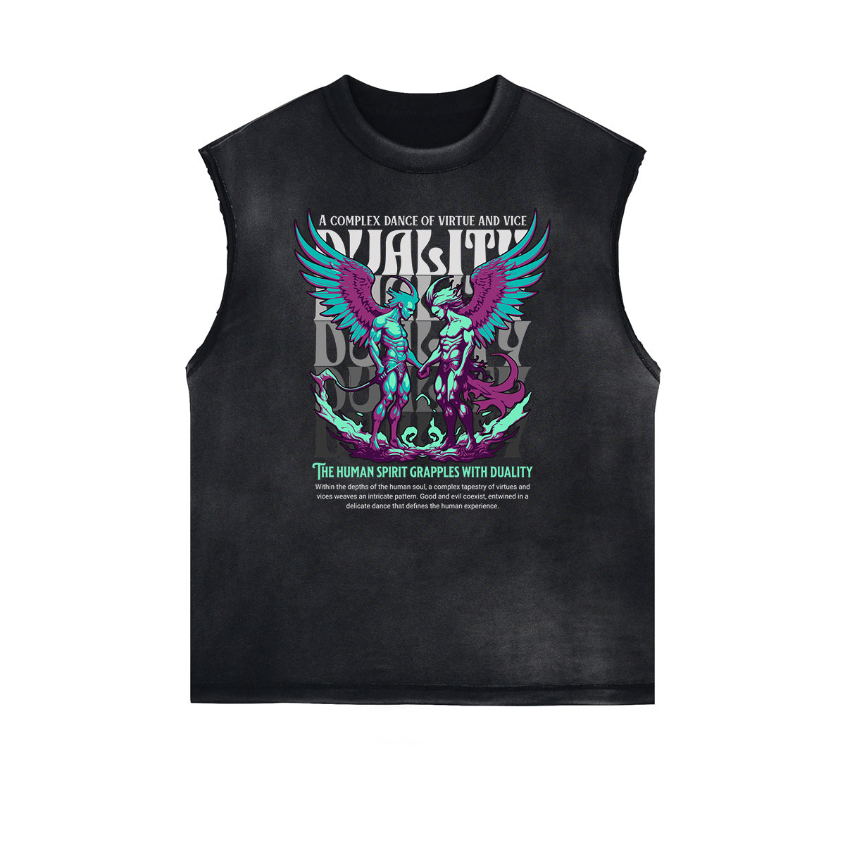 Frayed Edge Winged Monster Graphic Tank Top