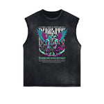 Frayed Edge Winged Monster Graphic Tank Top