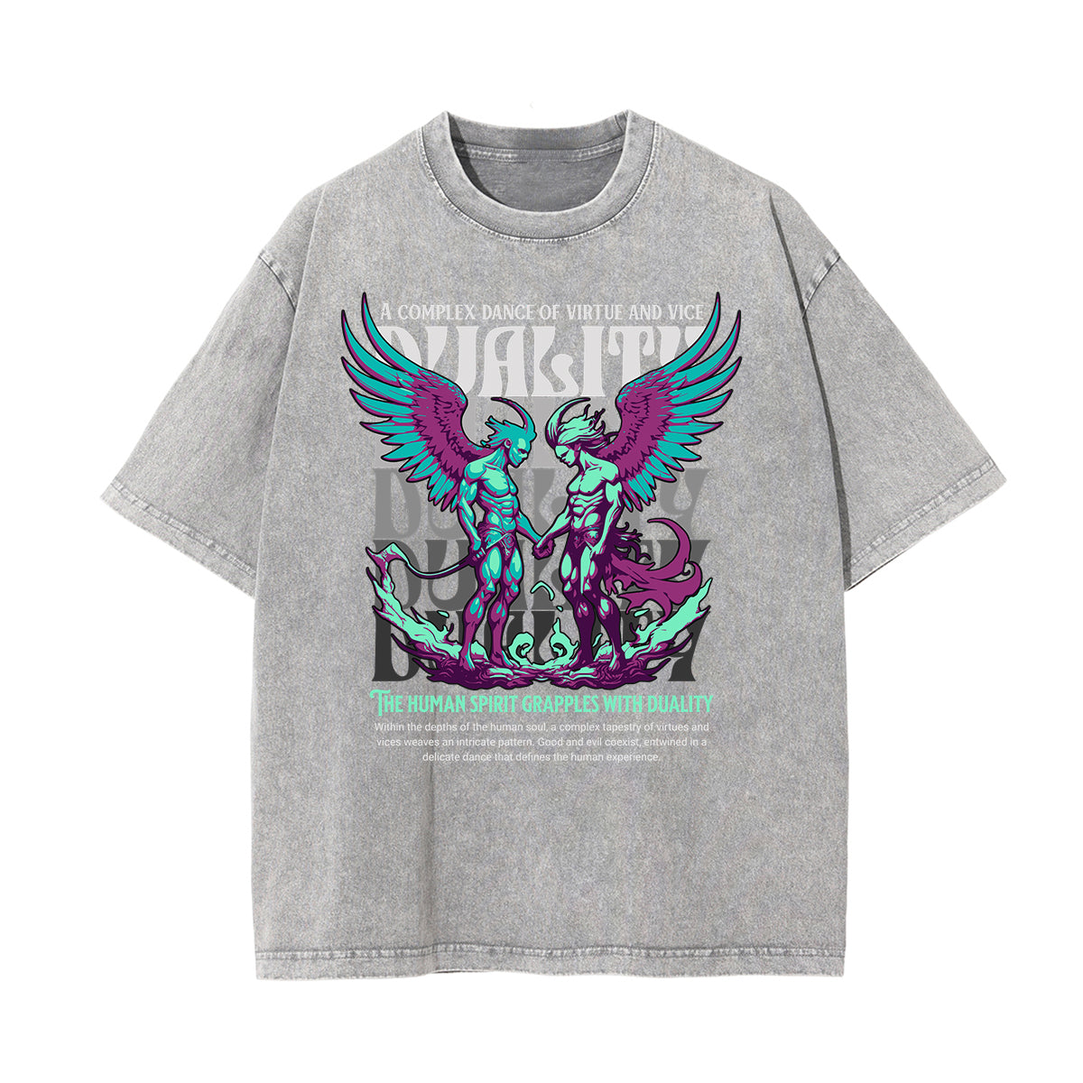 Washed Winged Monster Graphic Cotton Tee