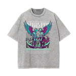 Washed Winged Monster Graphic Cotton Tee