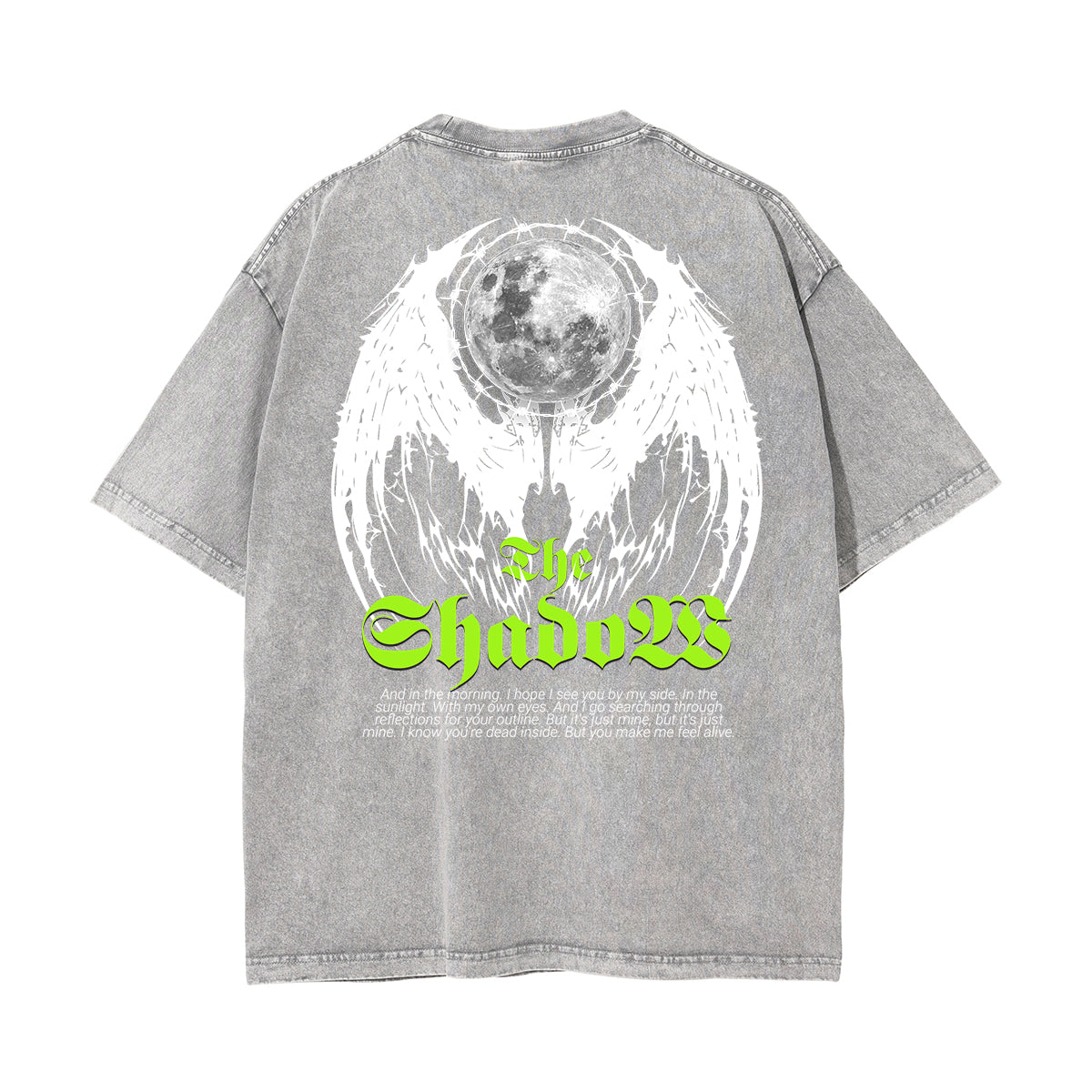 Washed Winged Monster Graphic Cotton Tee
