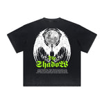 Thick Faded Winged Monster Graphic T Shirt