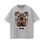 Washed Winged Monster Graphic Cotton Tee