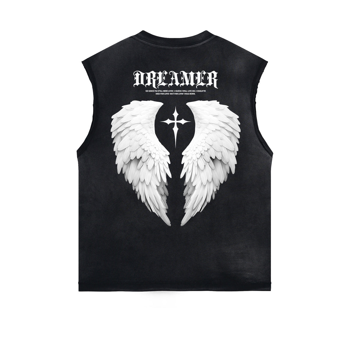 Frayed Edge Winged Monster Graphic Tank Top