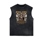 Distressed Sleeveless King Graphic Tee