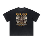 Vintage-Washed Frayed King Graphic Tee