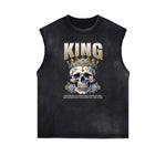 Distressed Sleeveless King Graphic Tee