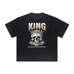 Vintage-Washed Frayed King Graphic Tee