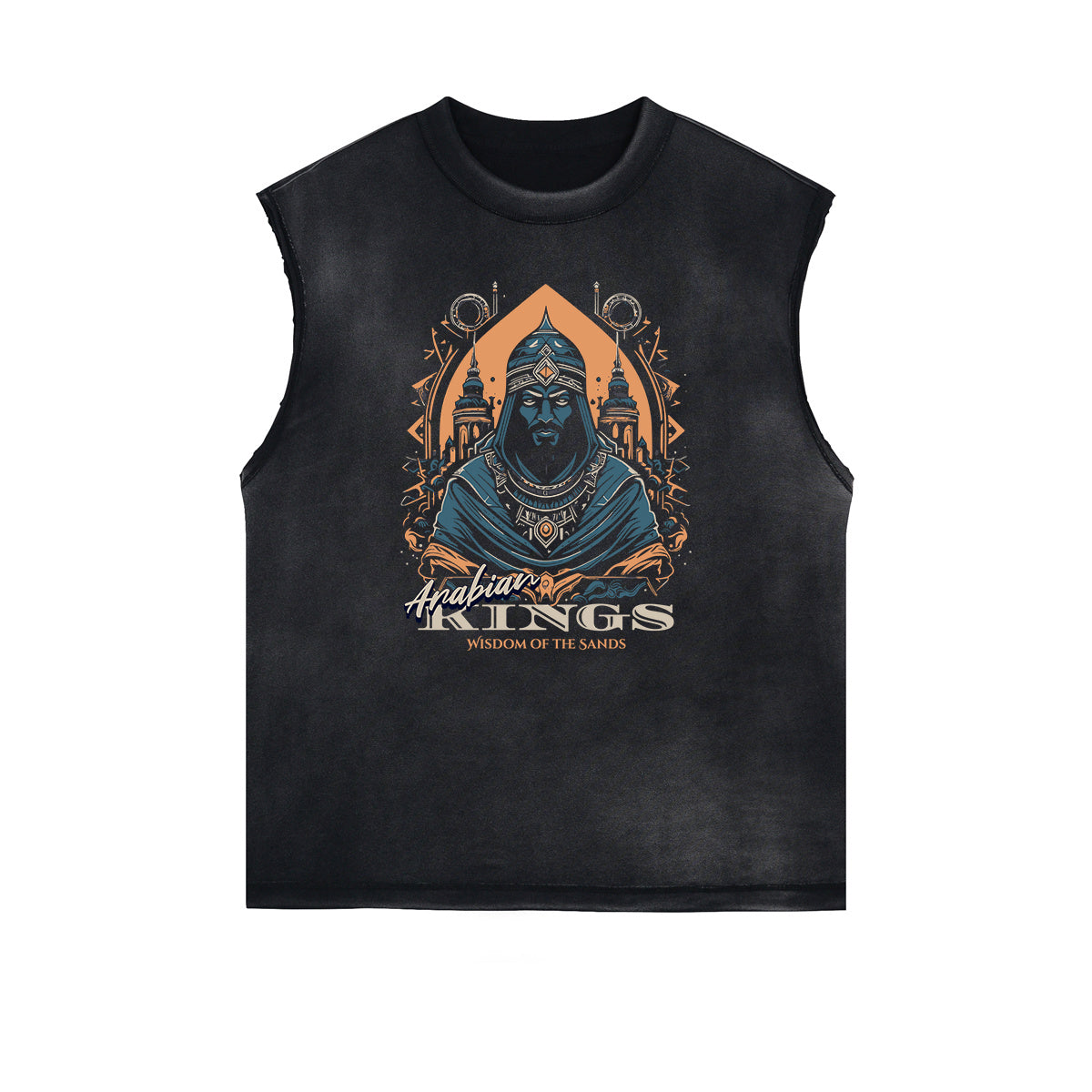 Distressed Sleeveless King Graphic Tee