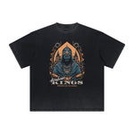 Vintage-Washed Frayed King Graphic Tee