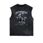 Distressed Sleeveless King Graphic Tee