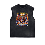 Distressed Sleeveless King Graphic Tee