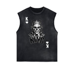 Distressed Sleeveless King Graphic Tee