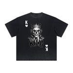 Vintage-Washed Frayed King Graphic Tee