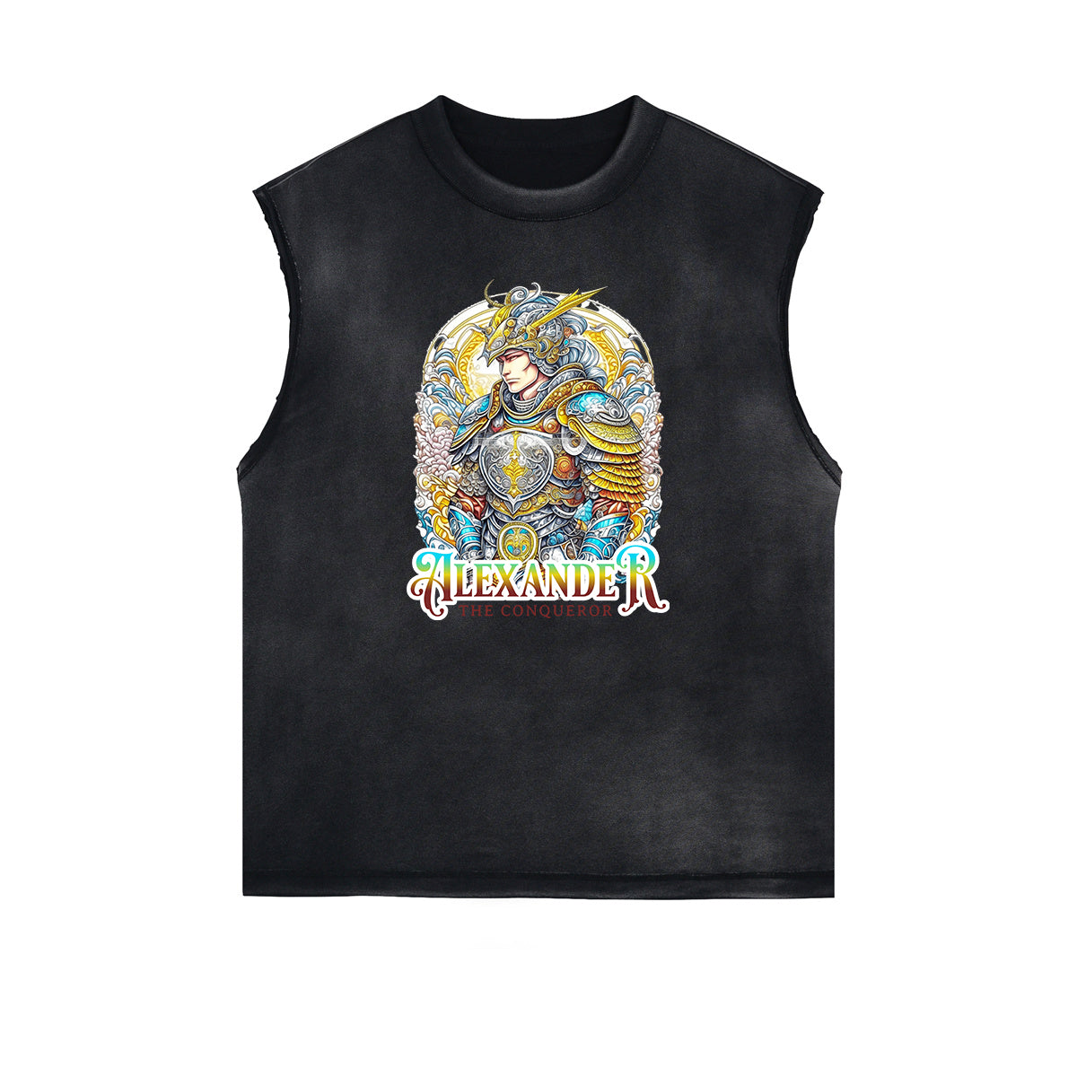 Distressed Sleeveless King Graphic Tee