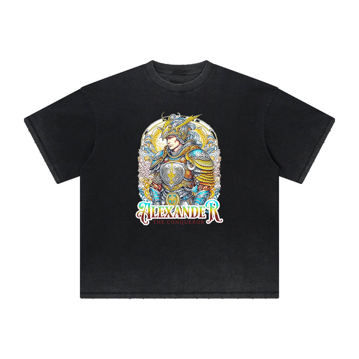 Vintage-Washed Frayed King Graphic Tee