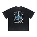 Vintage-Washed Frayed King Graphic Tee