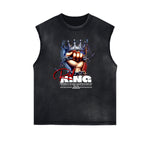Distressed Sleeveless King Graphic Tee