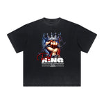 Vintage-Washed Frayed King Graphic Tee