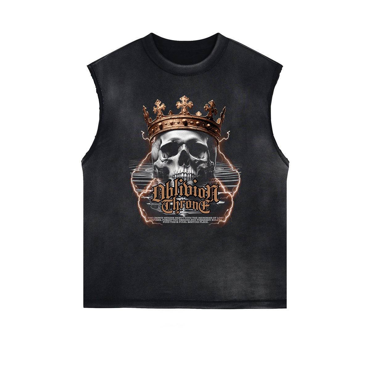 Distressed Sleeveless King Graphic Tee