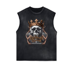 Distressed Sleeveless King Graphic Tee