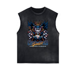 Distressed Sleeveless King Graphic Tee