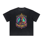 Vintage-Washed Frayed King Graphic Tee