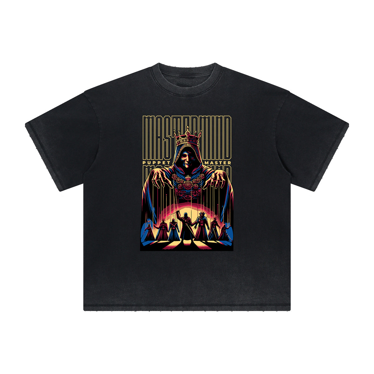 Vintage-Washed Frayed King Graphic Tee