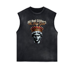 Distressed Sleeveless King Graphic Tee