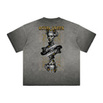 Vintage-Washed Frayed Queen Graphic Tee
