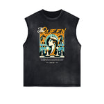 Distressed Sleeveless Queen Pattern Tee